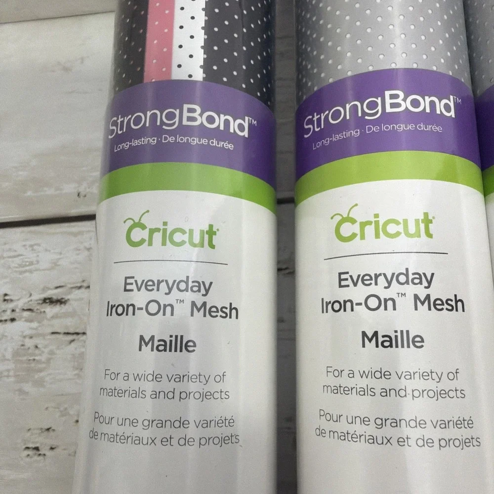Cricut StrongBond Everyday Iron On Mesh Silver Midnight Floral Sampler Lot Of 4